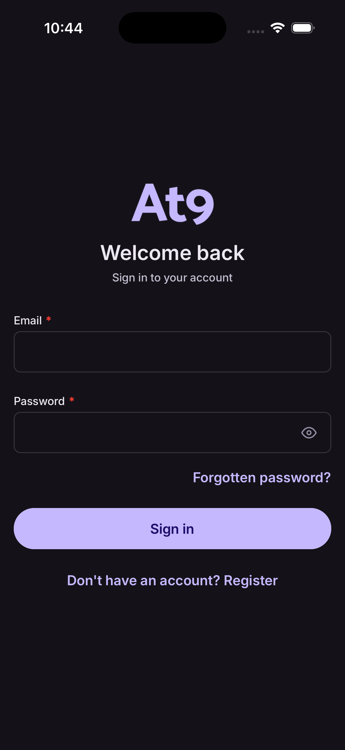 Registration form