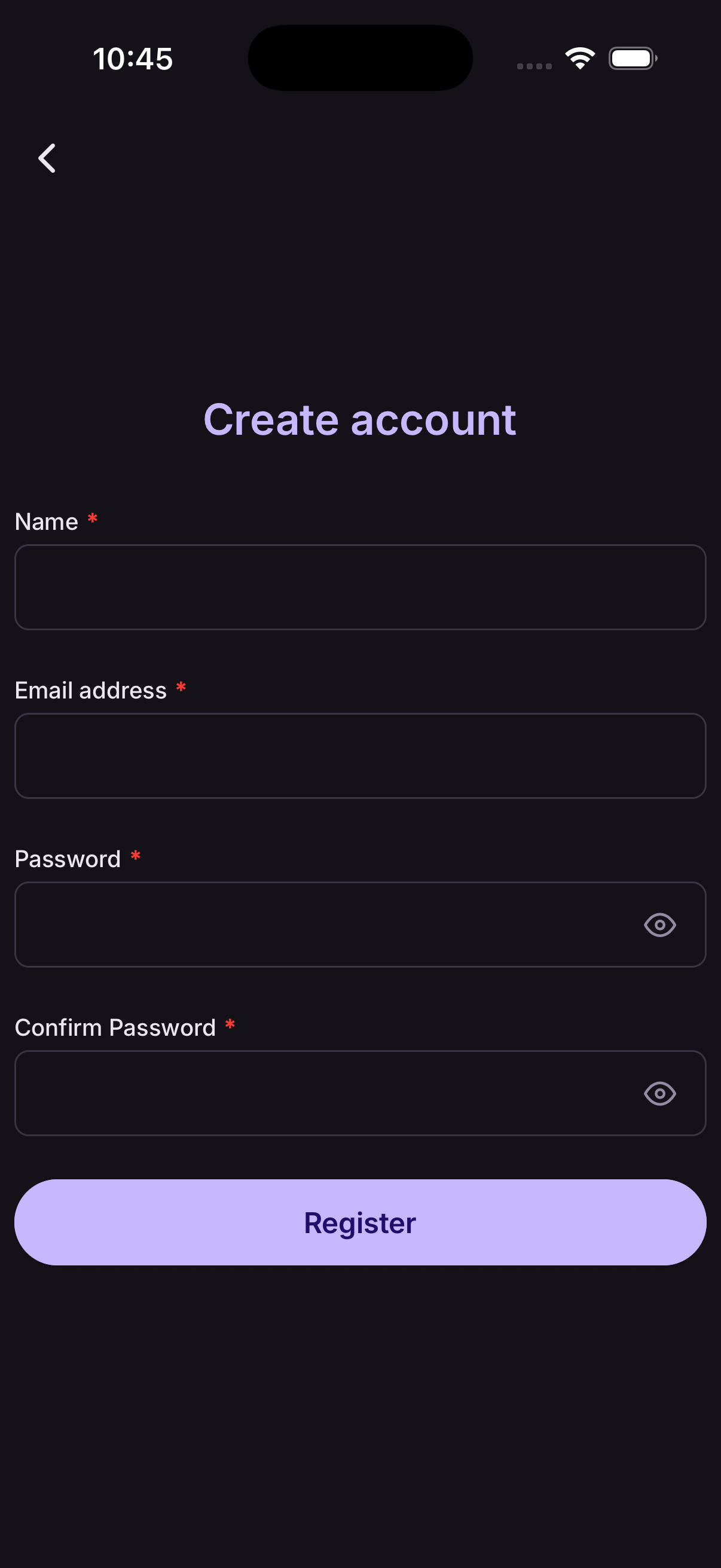 Registration confirmation