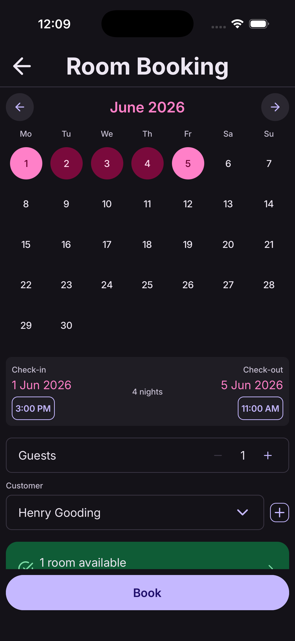 Update a booking step 3