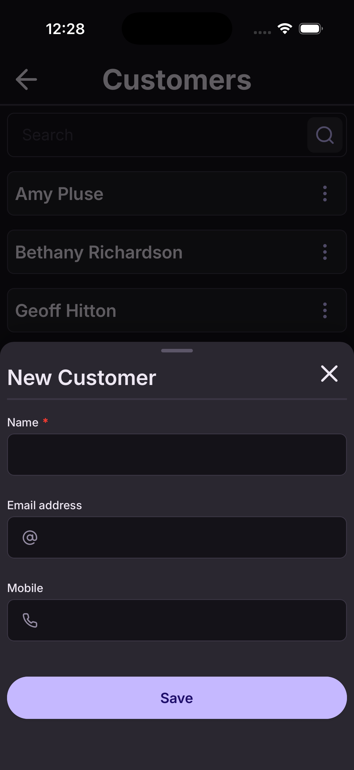 Add a customer step 2