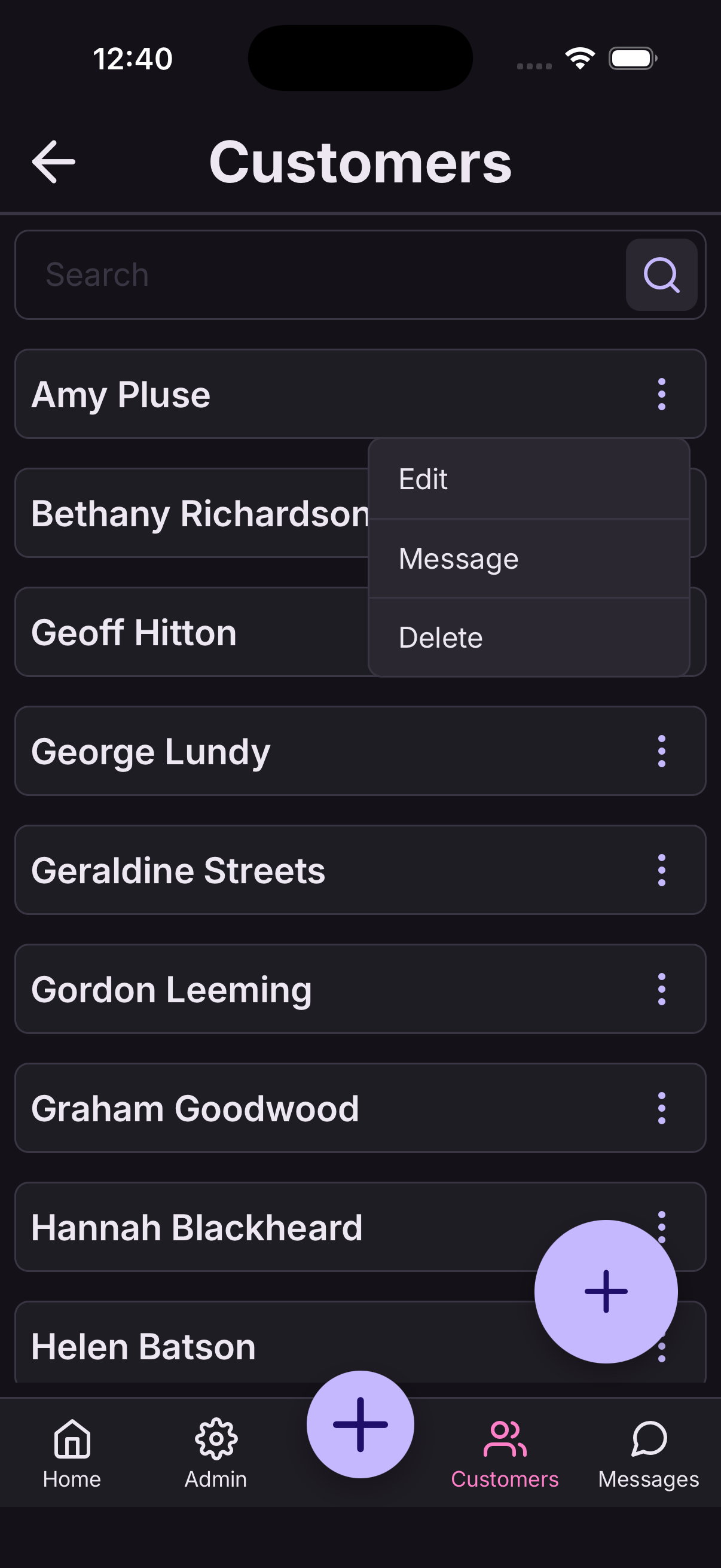 Message a customer