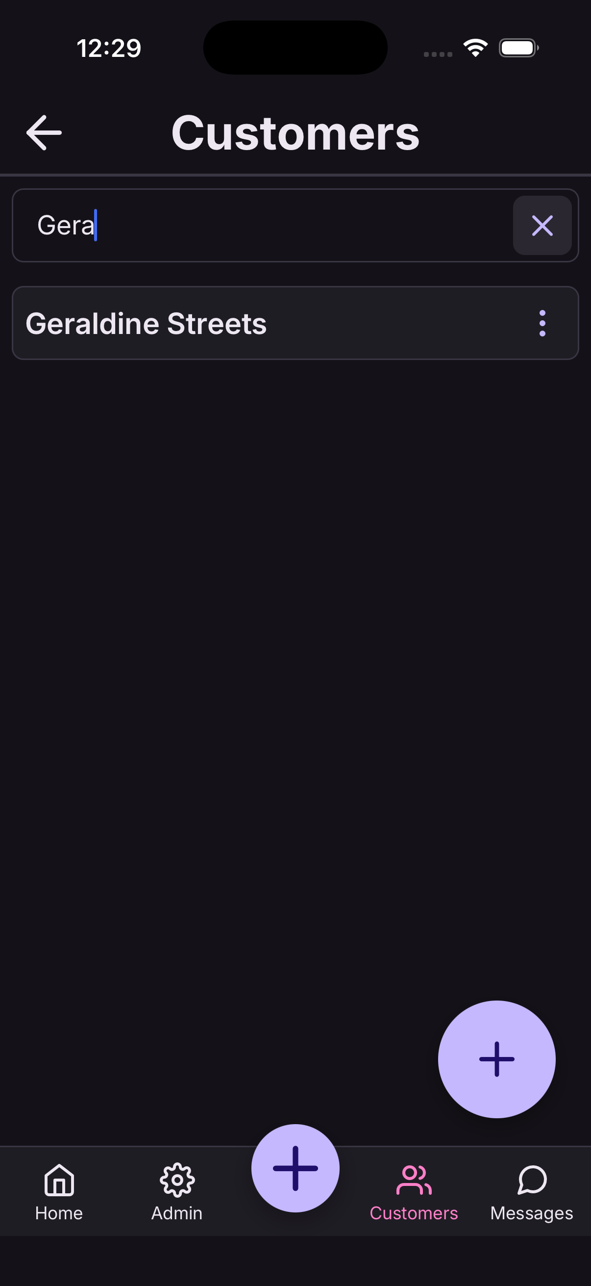 Search customers step 2