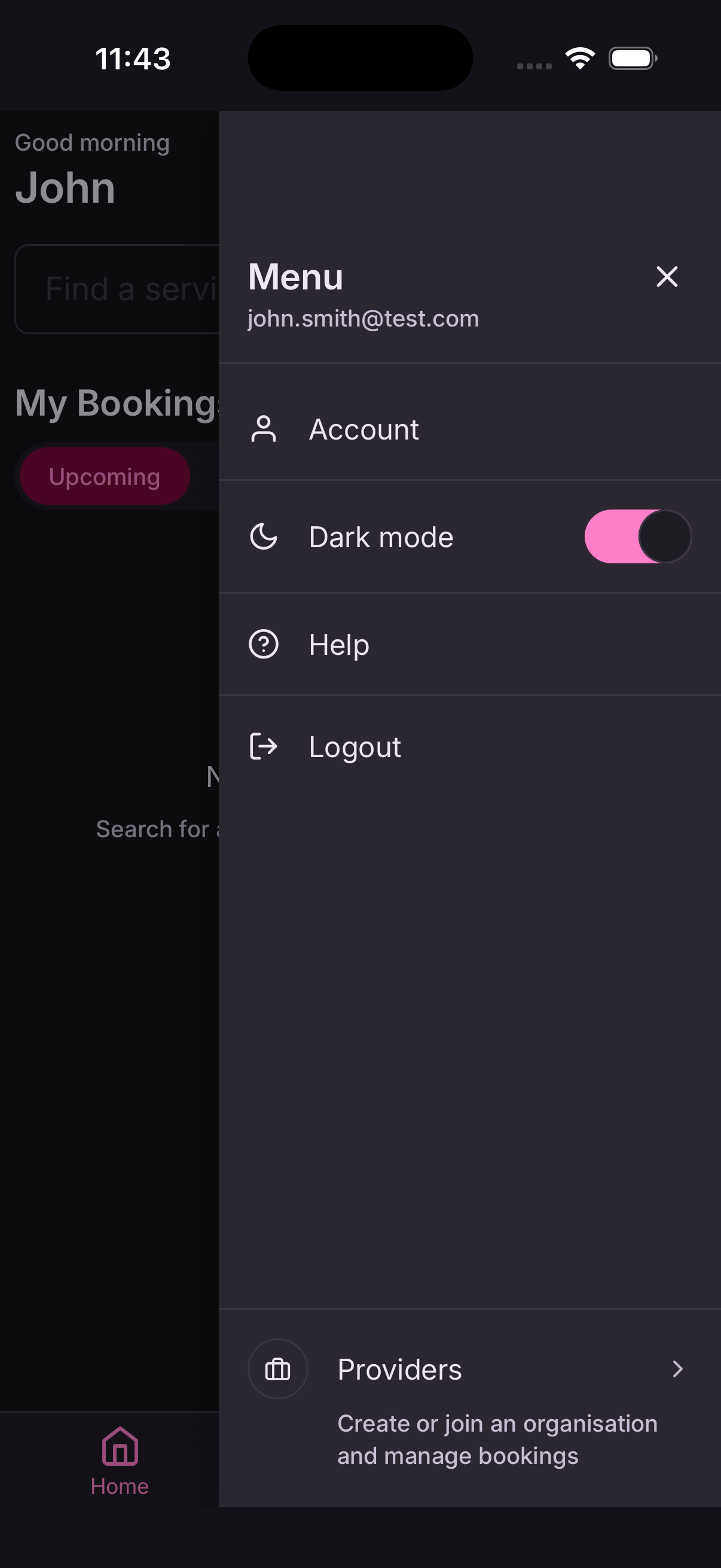 Create organisation step 1